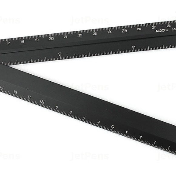 Midori Multi Aluminium Ruler 30cm Black - Picture 7 of 13